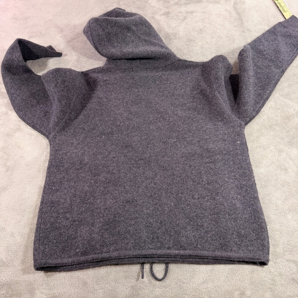 WilliSmith Collection Hoodie Womens S Gray 100% Wool Drawstring Hem Zip Pockets - Picture 5 of 8